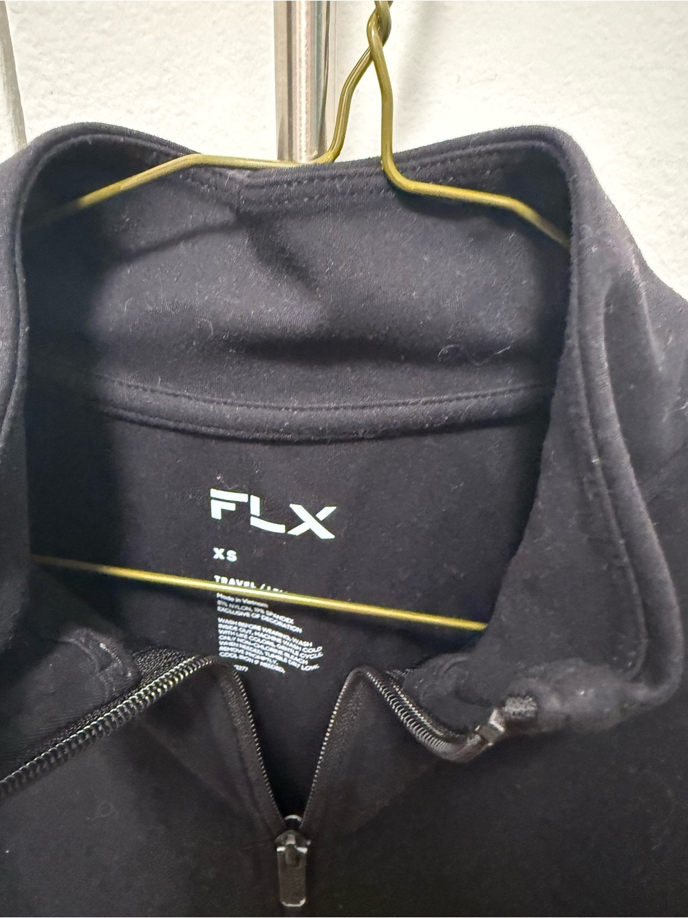 FLX Women’s Black Full-Zip Long Sleeve Workout Top, XS - Picture 3 of 3
